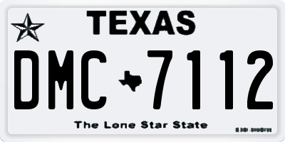 TX license plate DMC7112