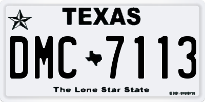 TX license plate DMC7113