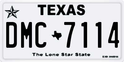 TX license plate DMC7114