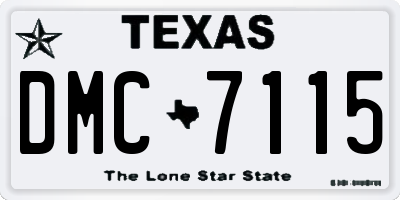 TX license plate DMC7115