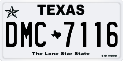 TX license plate DMC7116