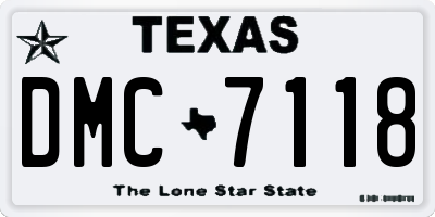 TX license plate DMC7118