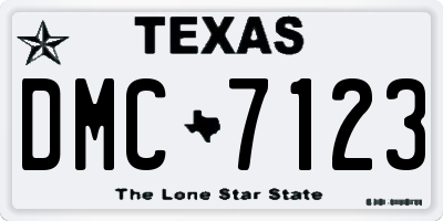 TX license plate DMC7123