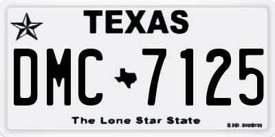 TX license plate DMC7125