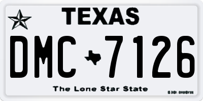 TX license plate DMC7126