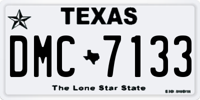TX license plate DMC7133
