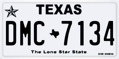 TX license plate DMC7134