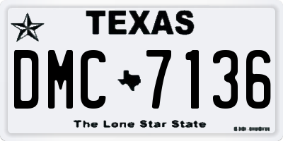TX license plate DMC7136