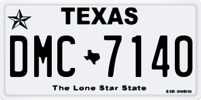 TX license plate DMC7140