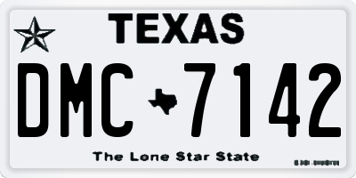 TX license plate DMC7142