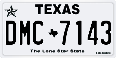 TX license plate DMC7143