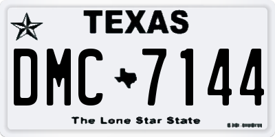 TX license plate DMC7144