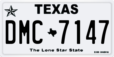 TX license plate DMC7147