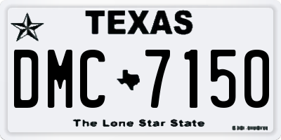 TX license plate DMC7150