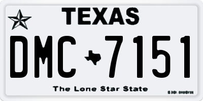 TX license plate DMC7151