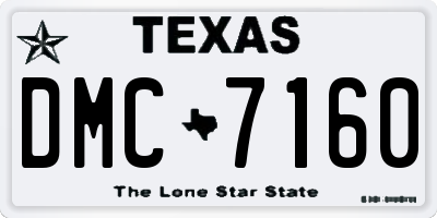 TX license plate DMC7160
