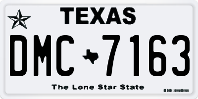 TX license plate DMC7163