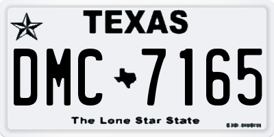 TX license plate DMC7165