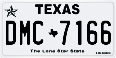 TX license plate DMC7166