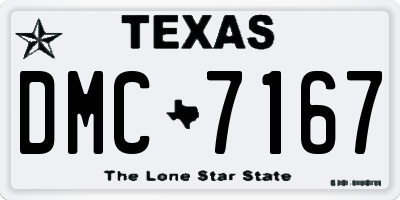 TX license plate DMC7167