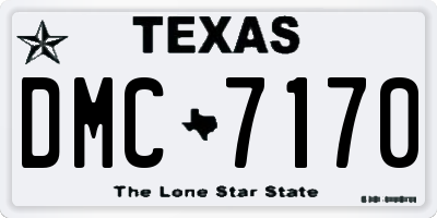 TX license plate DMC7170