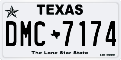TX license plate DMC7174