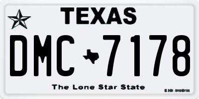 TX license plate DMC7178