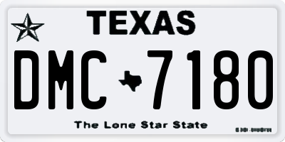 TX license plate DMC7180