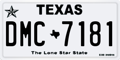 TX license plate DMC7181