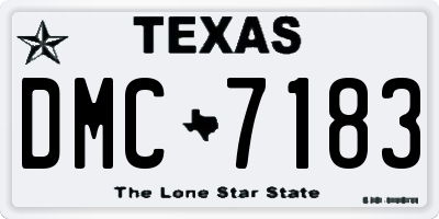 TX license plate DMC7183