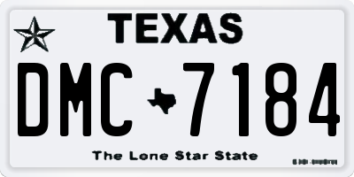 TX license plate DMC7184