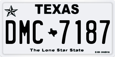 TX license plate DMC7187