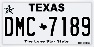 TX license plate DMC7189