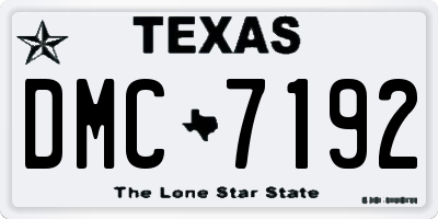 TX license plate DMC7192