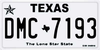 TX license plate DMC7193