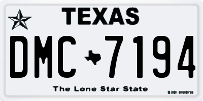 TX license plate DMC7194