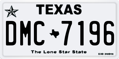 TX license plate DMC7196