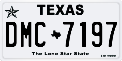 TX license plate DMC7197