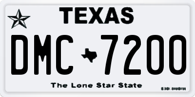 TX license plate DMC7200
