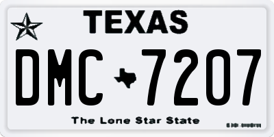 TX license plate DMC7207