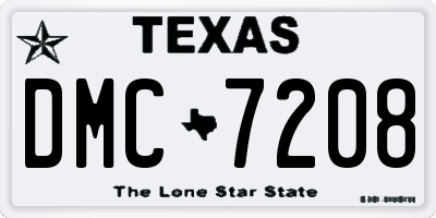 TX license plate DMC7208