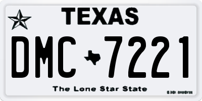 TX license plate DMC7221