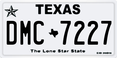 TX license plate DMC7227