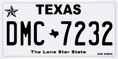 TX license plate DMC7232