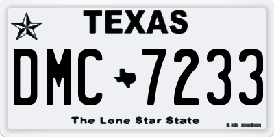 TX license plate DMC7233