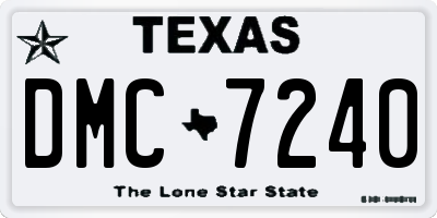 TX license plate DMC7240