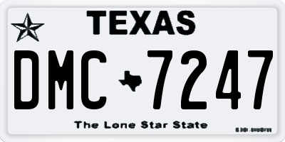 TX license plate DMC7247