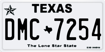 TX license plate DMC7254
