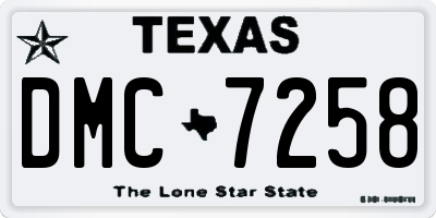 TX license plate DMC7258