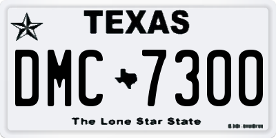 TX license plate DMC7300